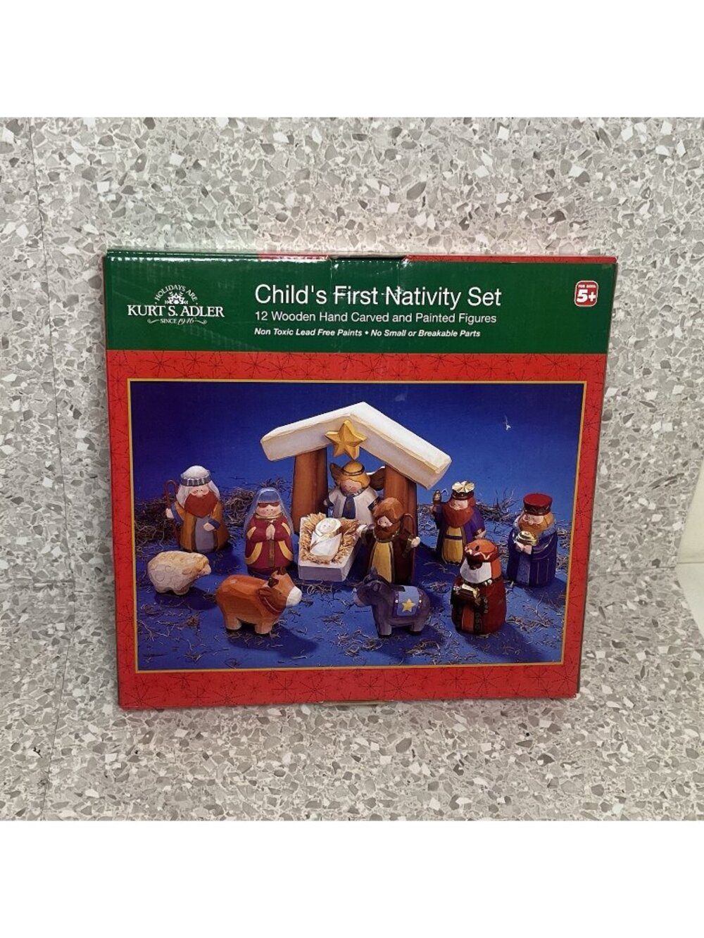 Kurt S. Adler Child’s First Nativity Set 12 Wooden Hand Carved & Painted Figures